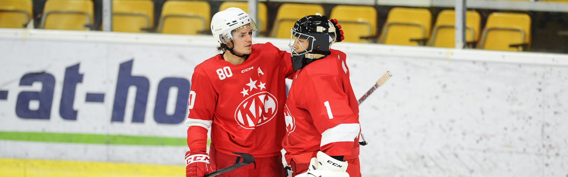 Torhüter Niki Kraus und Goalie Val Usnik