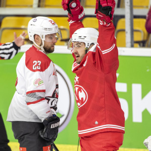 Rok Kapel (KAC) traf in seinem ersten Bewerbsspiel in der Kampfmannschaft Rok Kapel (KAC) traf in seinem ersten Bewerbsspiel in der Kampfmannschaft