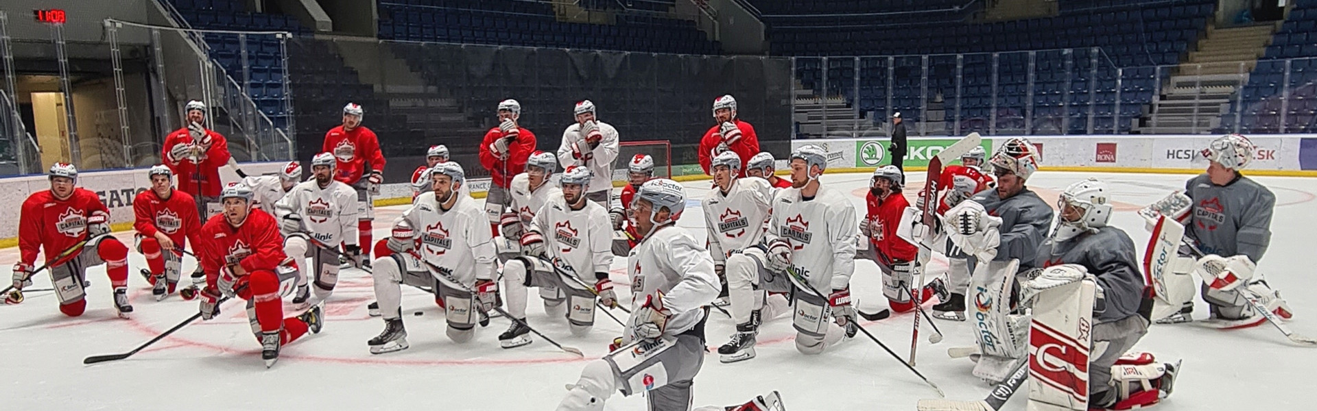 Die Capitals beim Training in ihrer Heimstätte, dem Zimný štadión Ondreja Nepelu