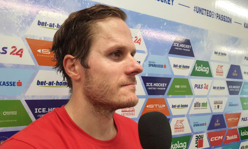 Manuel Geier (KAC) vor dem Spiel gegen den HCB Südtirol