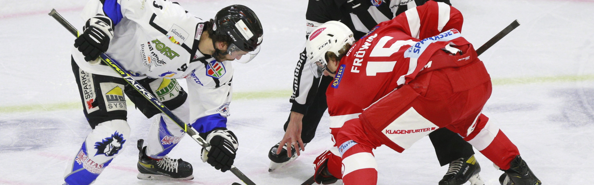 Jannik Fröwis (KFT) beim Faceoff gegen David Gschnitzer (WSV)