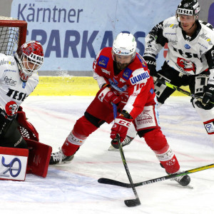 Thomas Koch, der Shootout-Held vom Freitag, blieb gegen Znojmo trotz starker Vorstellung ohne Treffer