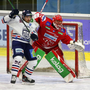 Sebastian Dahm spielte wieder groß auf, der KAC-Goalie hat in den vier Ligaspielen seit dem International Break nur fünf Gegentreffer kassiert Sebastian Dahm spielte wieder groß auf, der KAC-Goalie hat in den vier Ligaspielen seit dem International Break nur fünf Gegentreffer kassiert