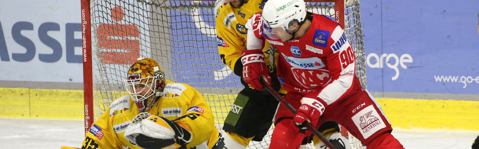 Goalie Tomas Sholl und sein HC Pustertal entführten am Sonntag alle drei Punkte aus Klagenfurt