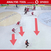 Mit dem Analyse-Tool von #Rotjacken-TV zeigt Marc Brabant, wie der KAC nur Sekunden nach einem geblockten Schuss vor dem eigenen Kasten zum Torerfolg kommt Mit dem Analyse-Tool von #Rotjacken-TV zeigt Marc Brabant, wie der KAC nur Sekunden nach einem geblockten Schuss vor dem eigenen Kasten zum Torerfolg kommt