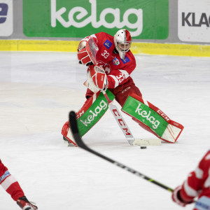 Torhüter Florian Vorauer im letzten AHL-Heimspiel im Grunddurchgang