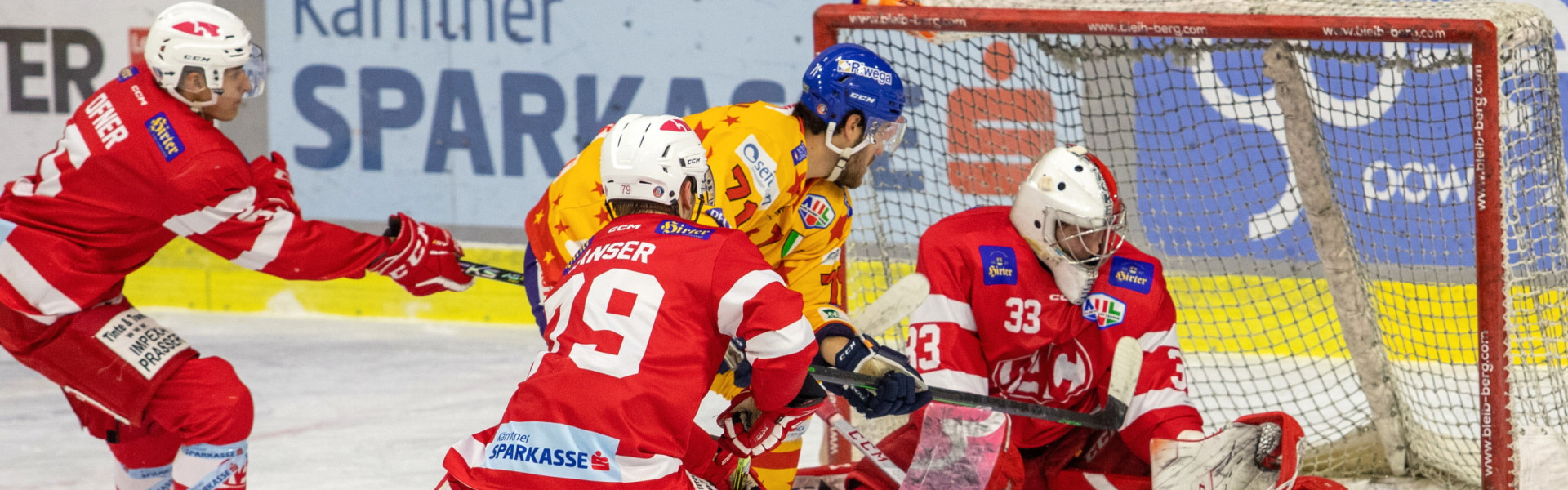 Goalie Florian Vorauer brillierte gegen Asiago mit 53 gehaltenen Schüssen