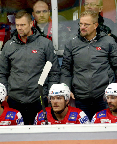 Juha Vuori (links) und Petri Matikainen (rechts) gehen in ihre dritte gemeinsame Saison beim EC-KAC