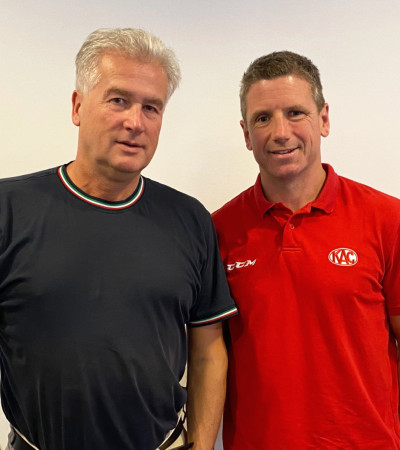 ÖEHV-Sportdirektor Roger Bader und der neue U20-Nationaltrainer, Kirk Furey