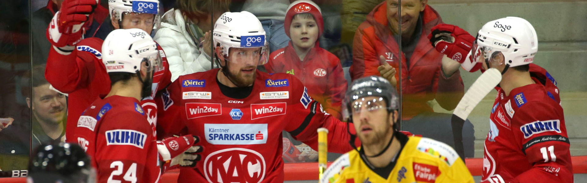 Rihards Bukarts erzielte gegen den HC Pustertal seinen ersten Doppelpack im KAC-Trikot