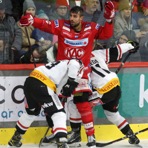 Lucas Lessio, am Freitag Overtime-Held der Rotjacken gegen Salzburg, blieb im Duell mit Vorarlberg ohne Torerfolg