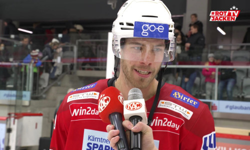 Thomas Hundertpfund ordnet die Partie gegen den HC Pustertal Wölfe im Interview direkt am Eis ein