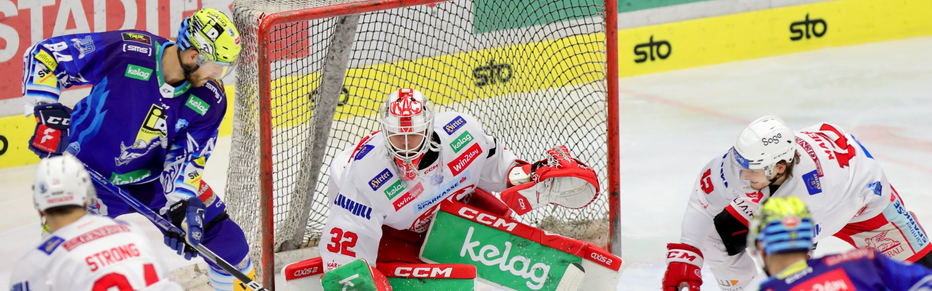 Goalie Sebastian Dahm verbuchte in seinem 25. Playoff-Spiel für den EC-KAC den 18. Sieg