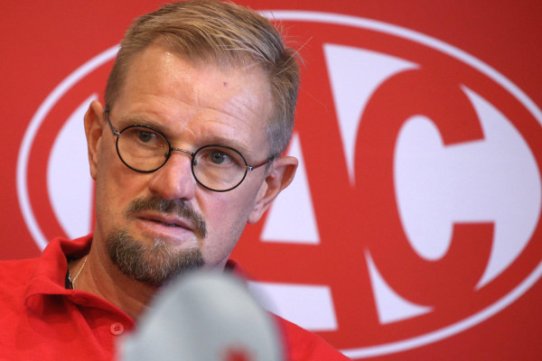 Petri Matikainen bei der Saisoneröffnungs-Pressekonferenz im August 2021