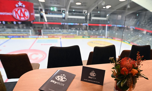 Zwei der neuen Skyboxen in der Heidi Horten-Arena können in der Saison 2023/24 auch für einzelne KAC-Heimspiele gebucht werden