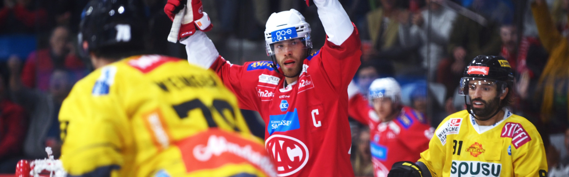 Kapitän Thomas Hundertpfund führte sein Team mit einem Doppelpack im Mitteldrittel auf die Siegerstraße