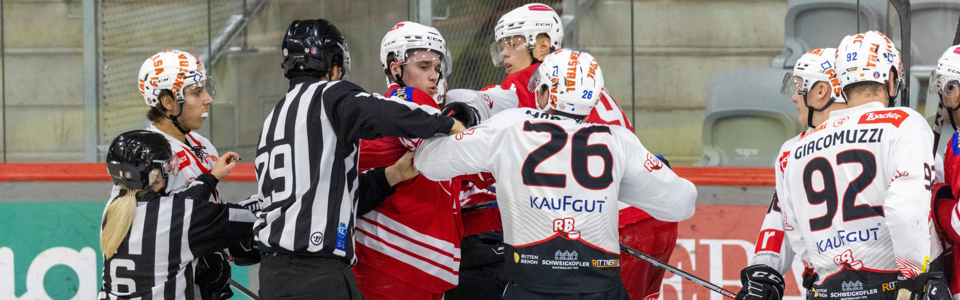Die jungen Rotjacken mussten zum Auftakt der zweiten Hälfte des AHL-Grunddurchgangs eine Heimniederlage gegen Ritten hinnehmen