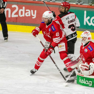 Kapitän und Routinier Andrej Tavželj erzielte in seinem 98. Bewerbsspiel für den EC-KAC (Kampfmannschaft und Future Team) seinen ersten Treffer