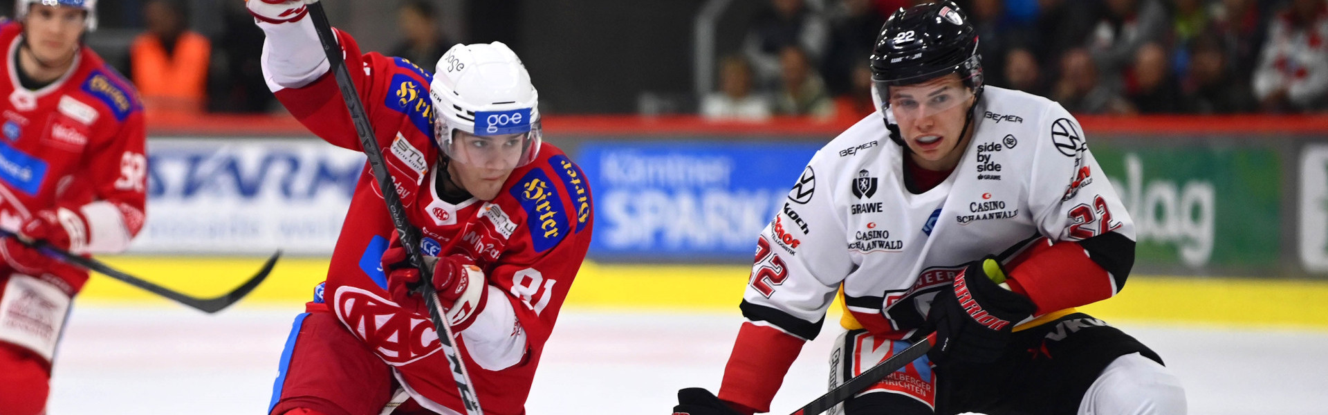 Der frischgebackene Young Star des Monats Dezember in der win2day ICE Hockey League, Finn van Ee, und seine Rotjacken empfangen am Freitag den Tabellenzehnten