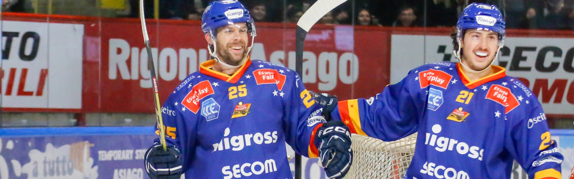 Asiagos bester Torschütze William Rapuzzi (links) und Topscorer Matteo Gennaro (rechts)