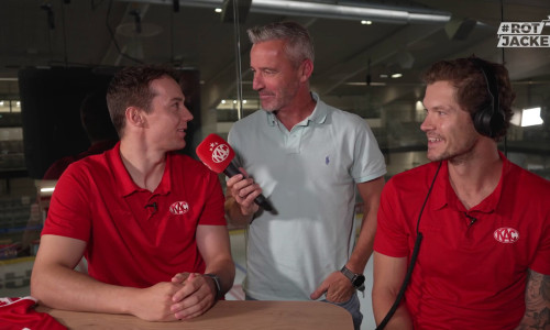 Clemens Unterweger und Matt Fraser versuchen sich im Magazin von #Rotjacken-TV in der Whisper Challenge