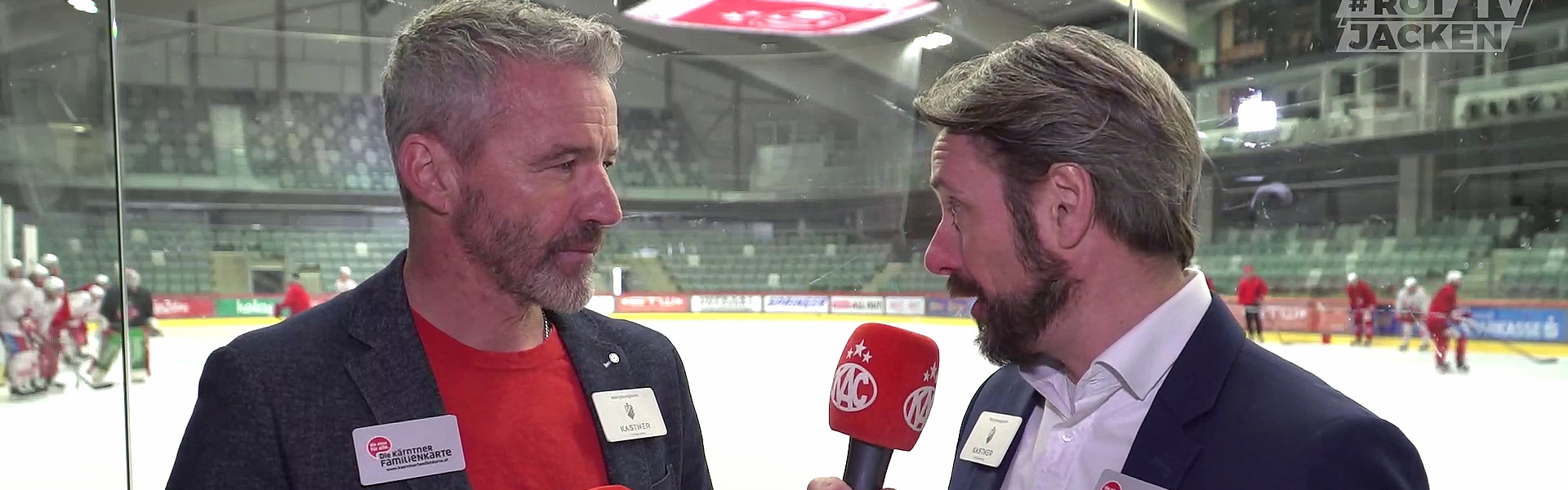 Joschi Peharz und Marc Brabant waren beim Abschlusstraining des EC-KAC vor dem ersten Halbfinalspiel mit dabei