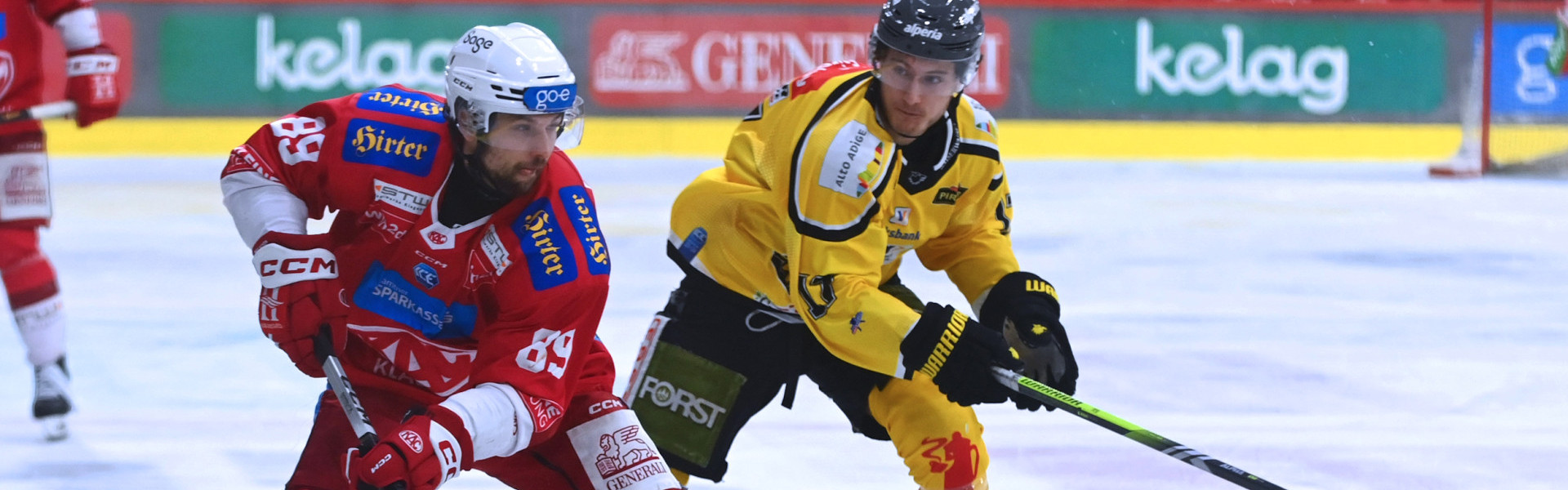 Raphael Herburger und der EC-KAC erwarten den HC Pustertal zum dritten Halbfinalduell