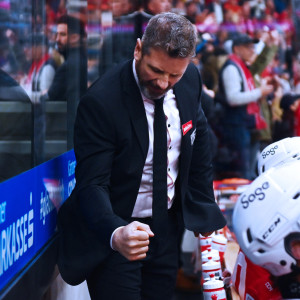 Head Coach Kirk Furey freute sich über den zehnten KAC-Sieg im 13. Playoff-Spiel 2024