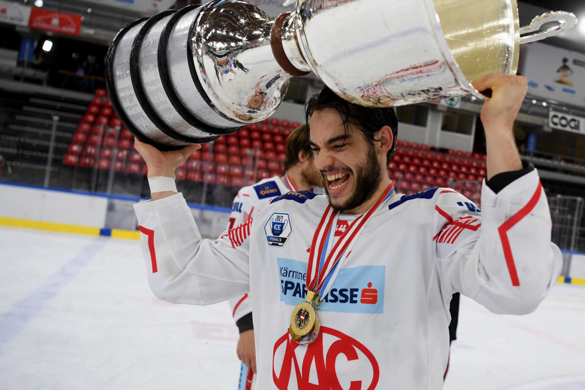 Lukas Haudum war Teil der letzten KAC-Meistermannschaft (2021)