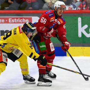 Luka Gomboc traf auch im zweiten Dienstagsspiel in dieser ICE-Saison, er schrieb zum zwischenzeitlichen 2:0 an Luka Gomboc traf auch im zweiten Dienstagsspiel in dieser ICE-Saison, er schrieb zum zwischenzeitlichen 2:0 an