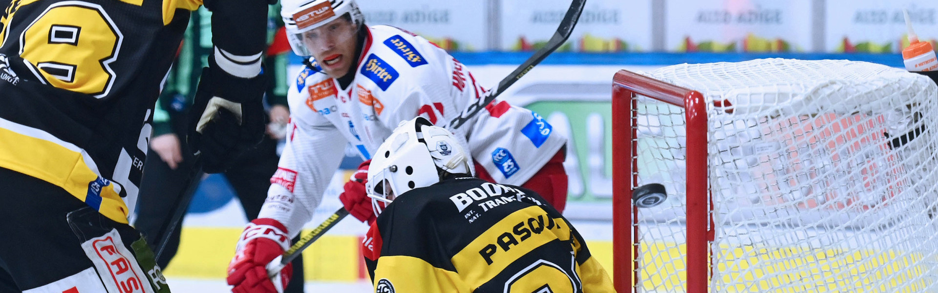 Thomas Hundertpfund und der EC-KAC blieben am Dienstagabend im zweiten Viertelfinalduell mit dem HC Pustertal ohne Torerfolg