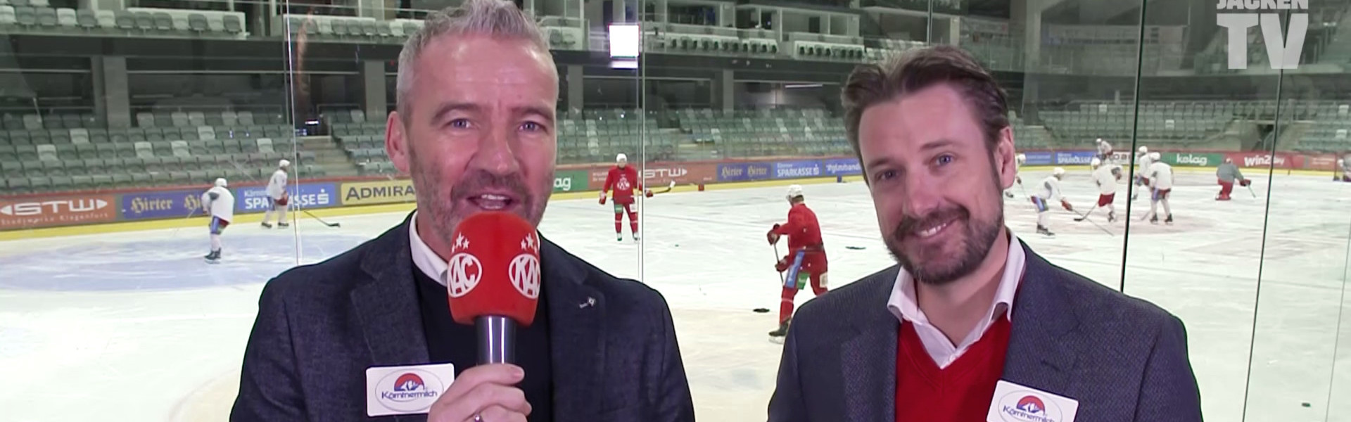 Joschi Peharz und Marc Brabant stimmen im Magazin von #Rotjacken-TV auf die am Dienstag beginnende Halbfinalserie ein