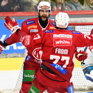 Raphael Herburger, der KAC-Topscorer in den Playoffs 2025, erzielte einmal mehr ein enorm wichtiges Tor