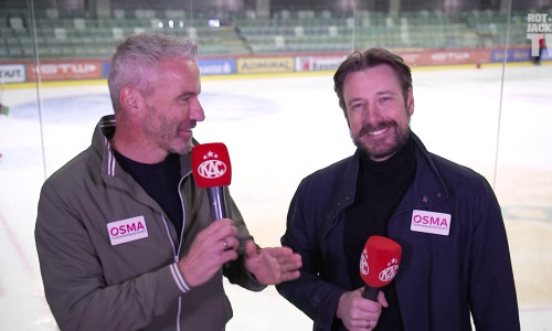Joschi Peharz und Marc Brabant stimmen mit der ersten Ausgabe des Finalmagazins auf die morgen Freitag beginnende Endspielserie gegen Salzburg ein