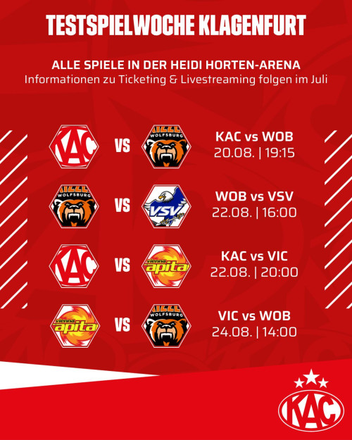 Die Termine der Testspielwoche 2025 in Klagenfurt