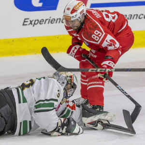 Goalie Tomáš Fučík war vom EC-KAC an diesem Abend nur ein Mal zu bezwingen