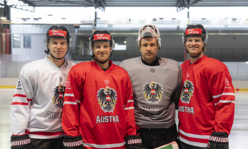 Die vier Rotjacken-Cracks, die Österreich beim Deutschland Cup 2025 vertraten