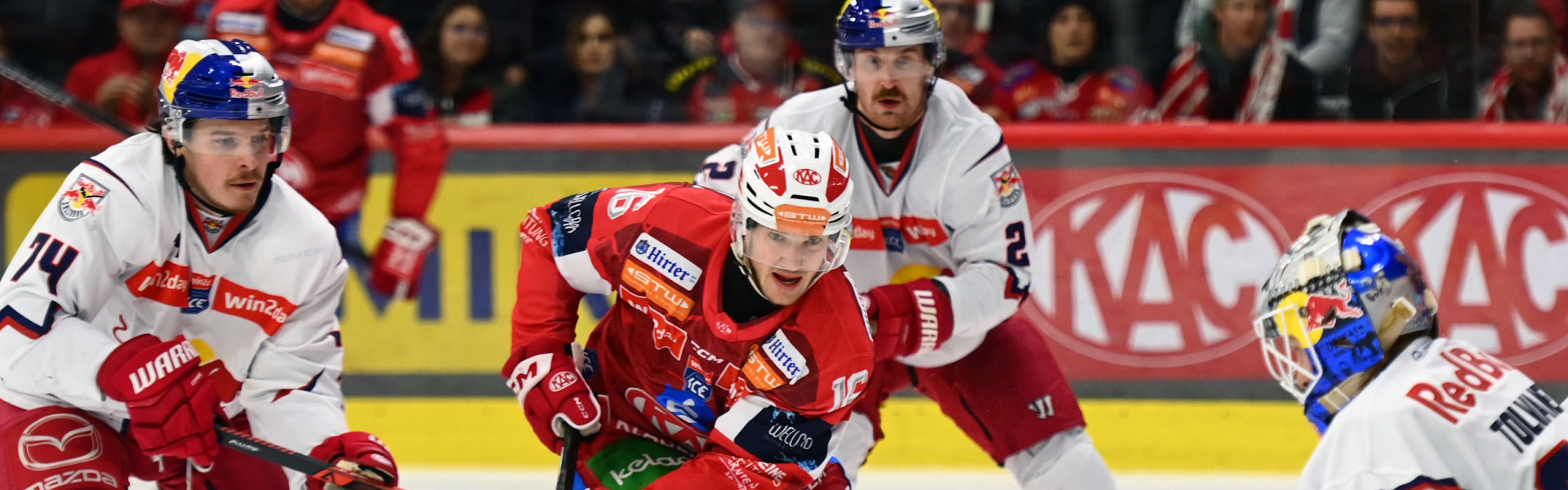 Simeon Schwinger war auch gegen Salzburg wieder einer der auffälligsten KAC-Stürmer