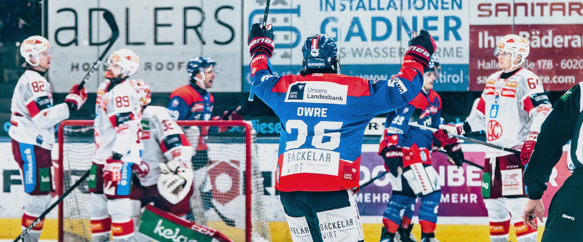 Konsternierte Rotjacken unterlagen am Mittwochabend in Innsbruck mit 6:9