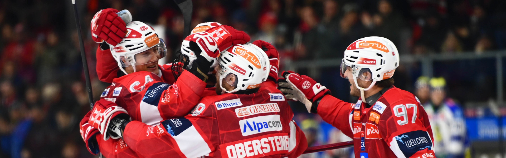 Die Rotjacken jubelten am Samstag über ihren siebten Derby-Heimsieg gegen Villach hintereinander