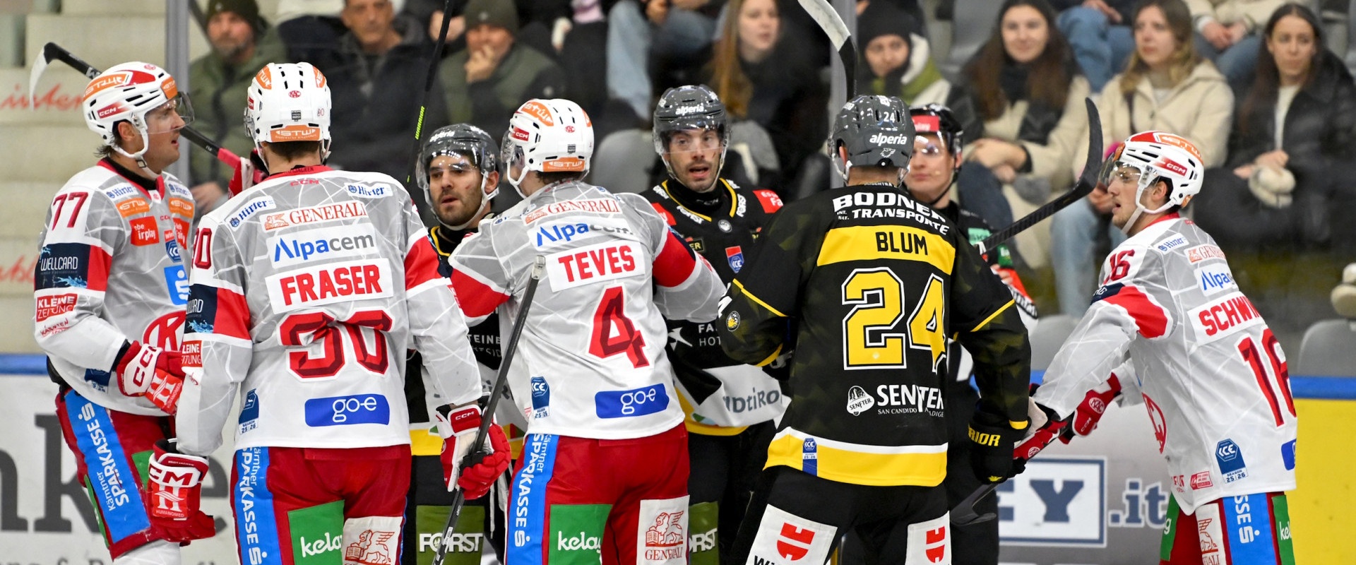 Die Rotjacken wollen am Mittwoch auch das vierte Saisonduell mit dem HC Pustertal erfolgreich gestalten