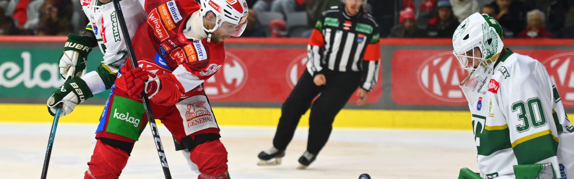 Daniel Obersteiner sammelte in den letzten vier Ligaspielen vier Scorerpunkte und will am Mittwoch auch gegen Budapest anschreiben