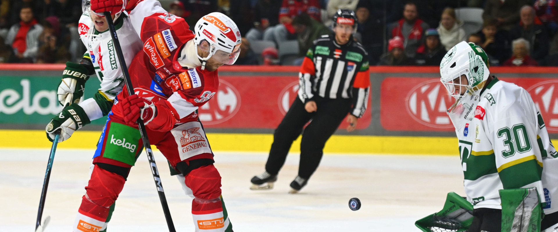 Daniel Obersteiner sammelte in den letzten vier Ligaspielen vier Scorerpunkte und will am Mittwoch auch gegen Budapest anschreiben