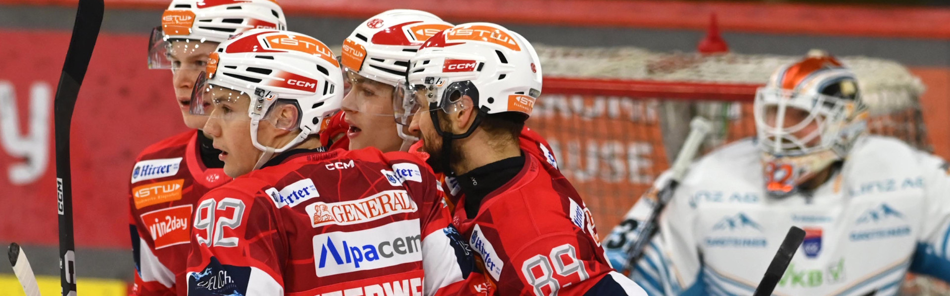 Die Rotjacken feierten gegen Linz neuerlich einen Start-Ziel-Sieg auf eigenem Eis