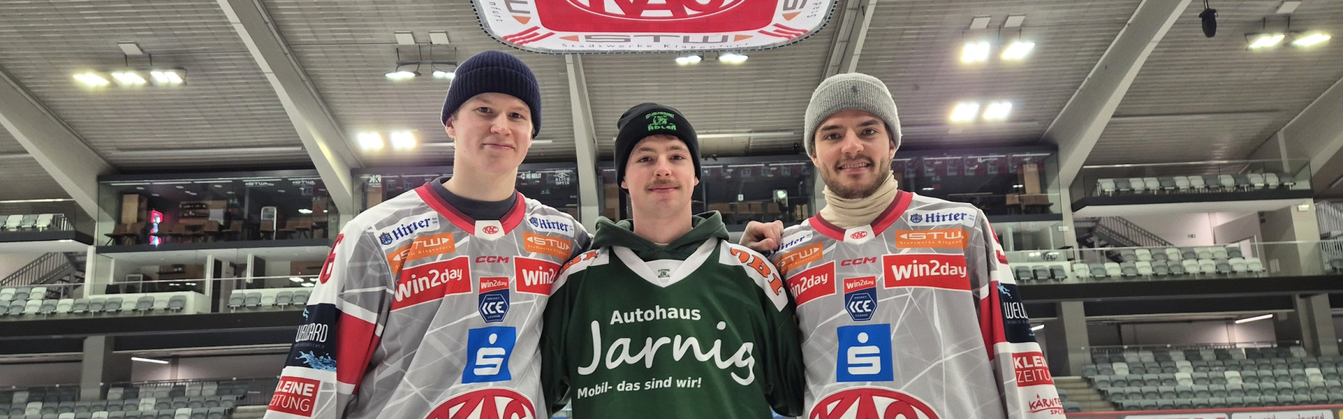 Tobias Sablattnig, Fabian Hochegger und die Rotjacken treten am 14. Februar zum Charity-Spiel in Völkermarkt an