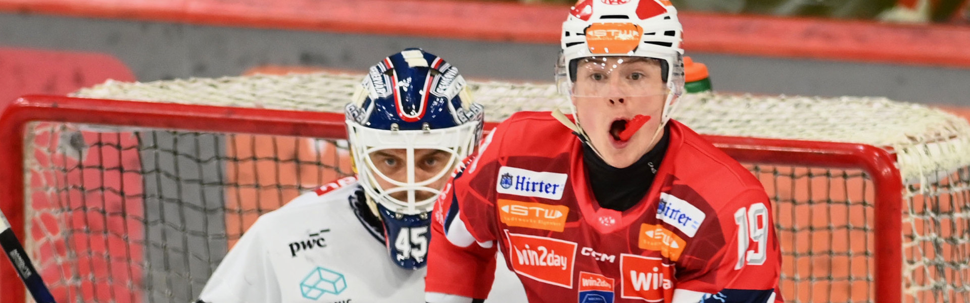 Eigenbaustürmer David Waschnig hatte im abgebrochenen ersten Viertelfinalspiel am Dienstag den bis dahin einzigen Treffer erzielt