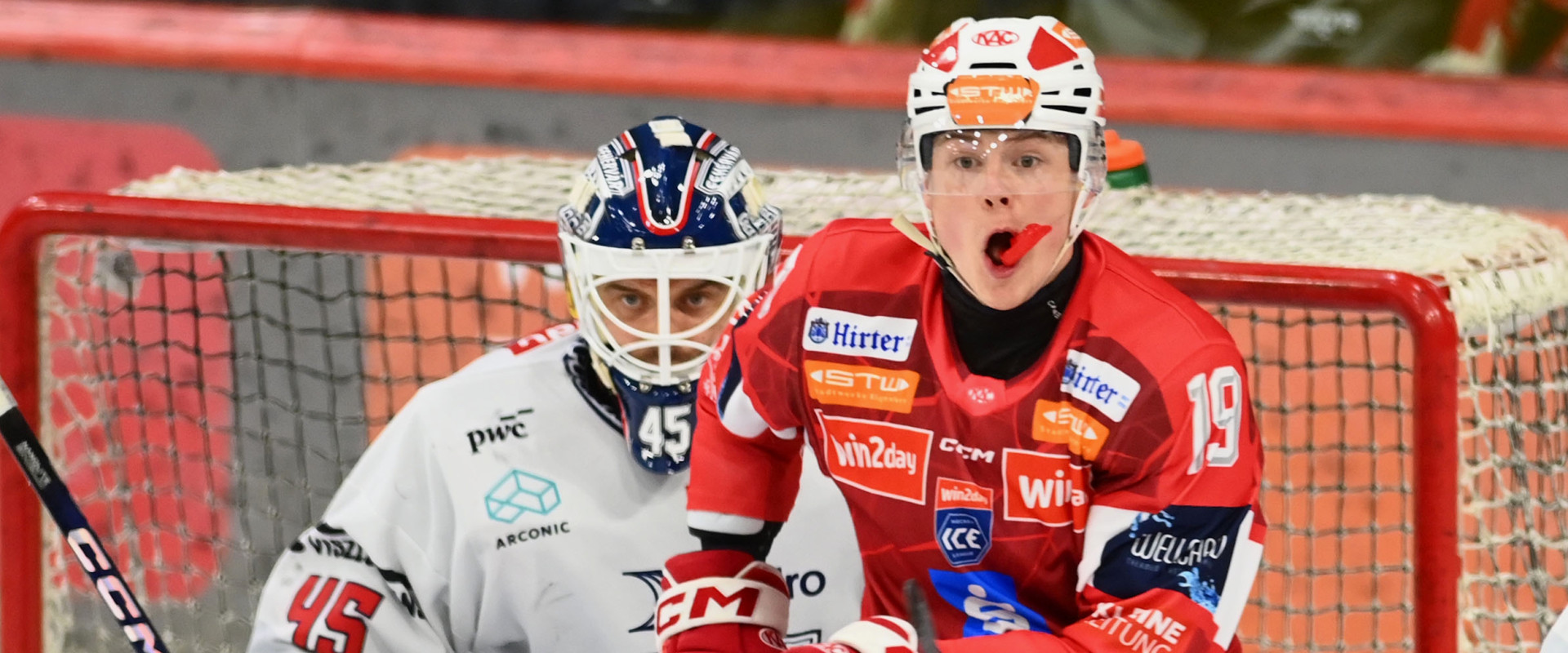 Eigenbaustürmer David Waschnig hatte im abgebrochenen ersten Viertelfinalspiel am Dienstag den bis dahin einzigen Treffer erzielt