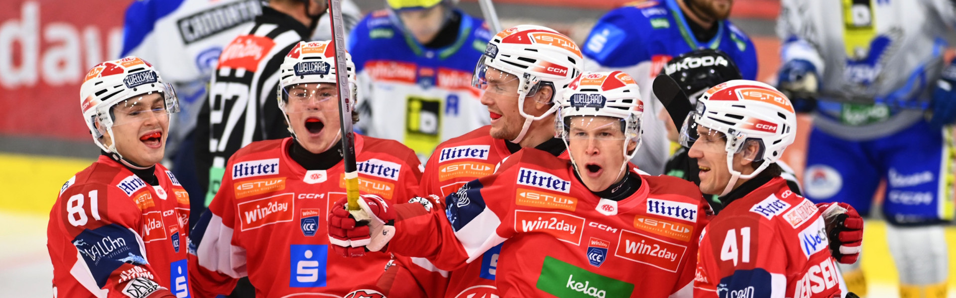Tobias Sablattnig und David Waschnig schossen den EC-KAC gegen Villach früh auf die Siegerstraße