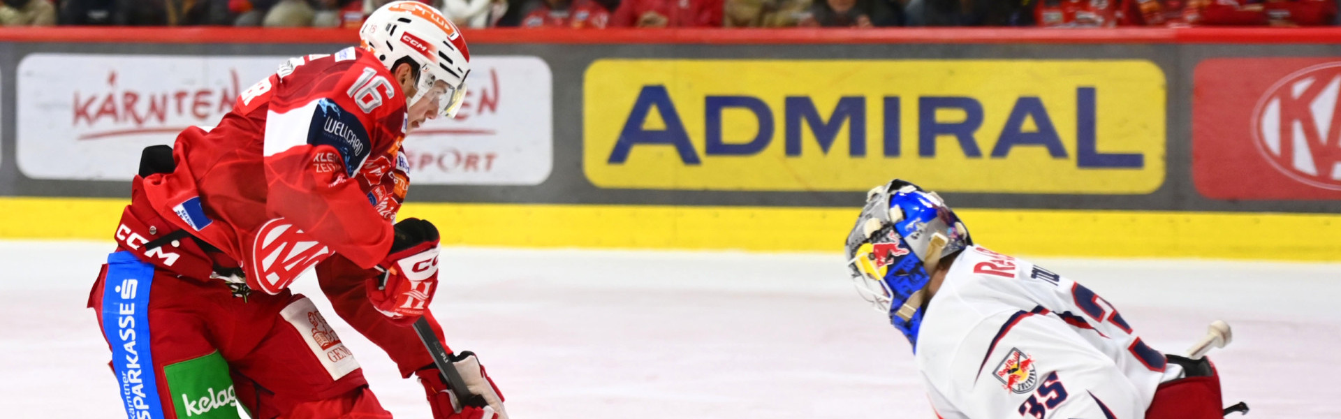 Simeon Schwinger und die Rotjacken empfangen am Sonntag im TV-Spiel den EC Salzburg in Klagenfurt